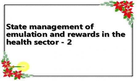 State management of emulation and rewards in the health sector - 2
