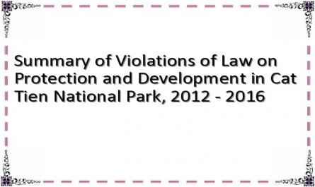 Cat Tien National Park Reference doccument