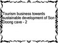 Tourism business towards sustainable development of Son Doong cave - 2