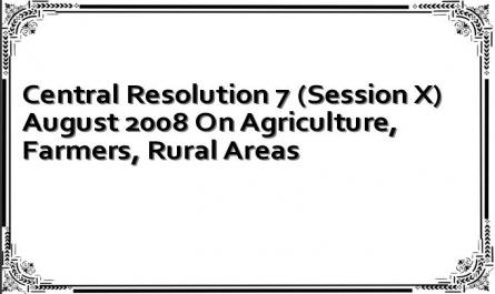 Rural Areas Reference doccument