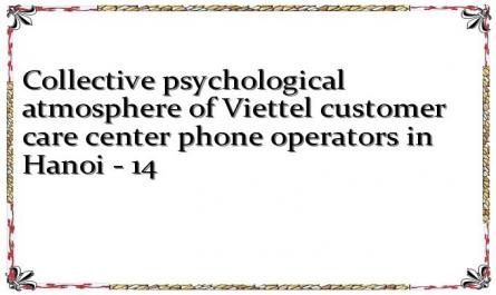 Collective psychological atmosphere of Viettel customer care center phone operators in Hanoi - 14
