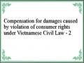 Compensation for damages caused by violation of consumer rights under Vietnamese Civil Law - 2