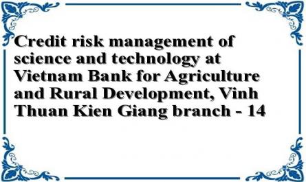 Credit risk management of science and technology at Vietnam Bank for Agriculture and Rural Development, Vinh Thuan Kien Giang branch - 14
