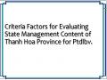 Criteria Factors for Evaluating State Management Content of Thanh Hoa Province for Ptdlbv.