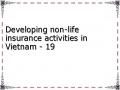 Developing non-life insurance activities in Vietnam - 19