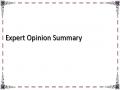 Expert Opinion Summary