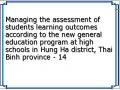 Managing the assessment of students learning outcomes according to the new general education program at high schools in Hung Ha district, Thai Binh province - 14