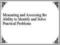 Measuring and Assessing the Ability to Identify and Solve Practical Problems