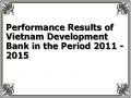 Performance Results of Vietnam Development Bank in the Period 2011 - 2015