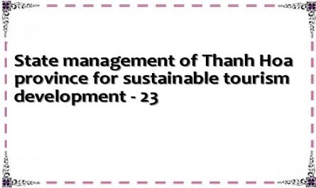 State management of Thanh Hoa province for sustainable tourism development - 23