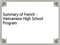 Summary of French - Vietnamese High School Program