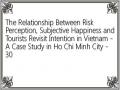 The Relationship Between Risk Perception, Subjective Happiness and Tourists Revisit Intention in Vietnam - A Case Study in Ho Chi Minh City - 30