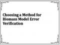 Choosing a Method for Biomass Model Error Verification