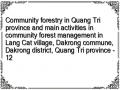 Community forestry in Quang Tri province and main activities in community forest management in Lang Cat village, Dakrong commune, Dakrong district, Quang Tri province - 12