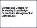 Content and Criteria for Evaluating State Budget Expenditure Management at District Level