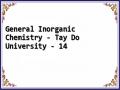 General Inorganic Chemistry - Tay Do University - 14