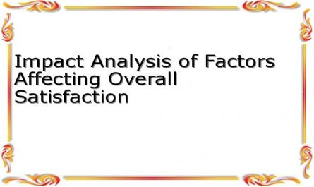 Impact Analysis of Factors Affecting Overall Satisfaction