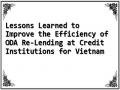 Lessons Learned to Improve the Efficiency of ODA Re-Lending at Credit Institutions for Vietnam
