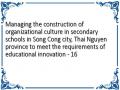 Managing the construction of organizational culture in secondary schools in Song Cong city, Thai Nguyen province to meet the requirements of educational innovation - 16