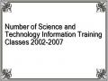 Number of Science and Technology Information Training Classes 2002-2007