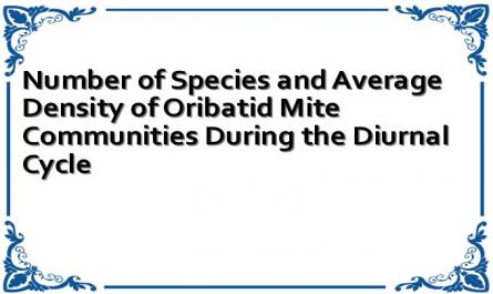 Number of Species and Average Density of Oribatid Mite Communities During the Diurnal Cycle