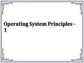 Operating System Principles - 1