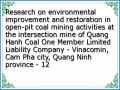 Research on environmental improvement and restoration in open-pit coal mining activities at the intersection mine of Quang Hanh Coal One Member Limited Liability Company - Vinacomin, Cam Pha city, Quang Ninh province - 12
