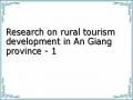 Research on rural tourism development in An Giang province - 1