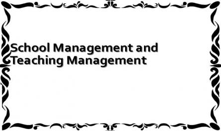 School Management and Teaching Management