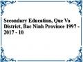 Secondary Education, Que Vo District, Bac Ninh Province 1997 - 2017 - 10