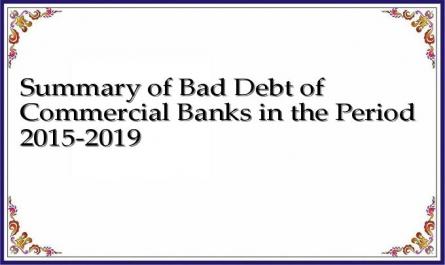 Summary of Bad Debt of Commercial Banks in the Period 2015-2019