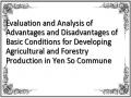Evaluation and Analysis of Advantages and Disadvantages of Basic Conditions for Developing Agricultural and Forestry Production in Yen So Commune