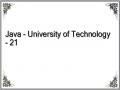 Java - University of Technology - 21