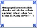 Managing self-protection skills education activities for students in primary schools in Luc Nam district, Bac Giang province - 14