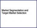 Market Segmentation and Target Market Selection