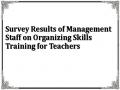 Survey Results of Management Staff on Organizing Skills Training for Teachers