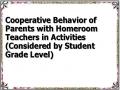 Cooperative Behavior of Parents with Homeroom Teachers in Activities (Considered by Student Grade Level)