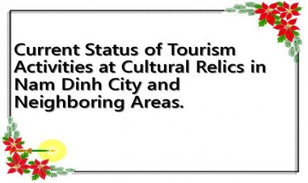 Current Status of Tourism Activities at Cultural Relics in Nam Dinh City and Neighboring Areas.