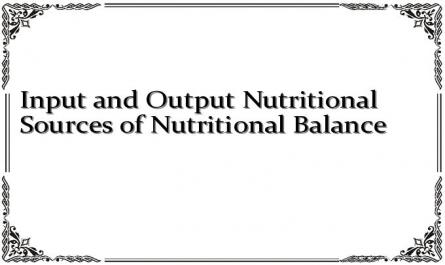 Input and Output Nutritional Sources of Nutritional Balance