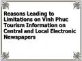 Reasons Leading to Limitations on Vinh Phuc Tourism Information on Central and Local Electronic Newspapers