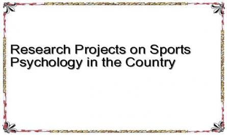 Research Projects on Sports Psychology in the Country