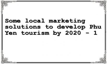 Some local marketing solutions to develop Phu Yen tourism by 2020 - 1