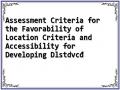 Assessment Criteria for the Favorability of Location Criteria and Accessibility for Developing Dlstdvcđ