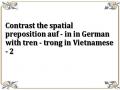 Contrast the spatial preposition auf - in in German with tren - trong in Vietnamese - 2