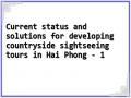 Current status and solutions for developing countryside sightseeing tours in Hai Phong - 1
