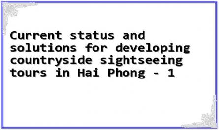 Current status and solutions for developing countryside sightseeing tours in Hai Phong - 1