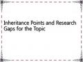Inheritance Points and Research Gaps for the Topic
