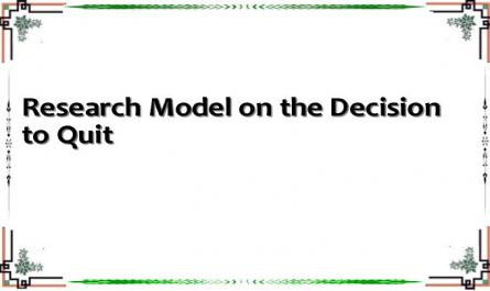 Research Model on the Decision to Quit