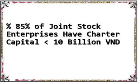 % 85% of Joint Stock Enterprises Have Charter Capital < 10 Billion VND