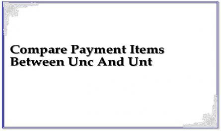 Compare Payment Items Between Unc And Unt